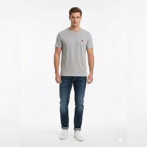 Burberry Brit men crewneck cotton t-shirt, size L Large with burgundy logo